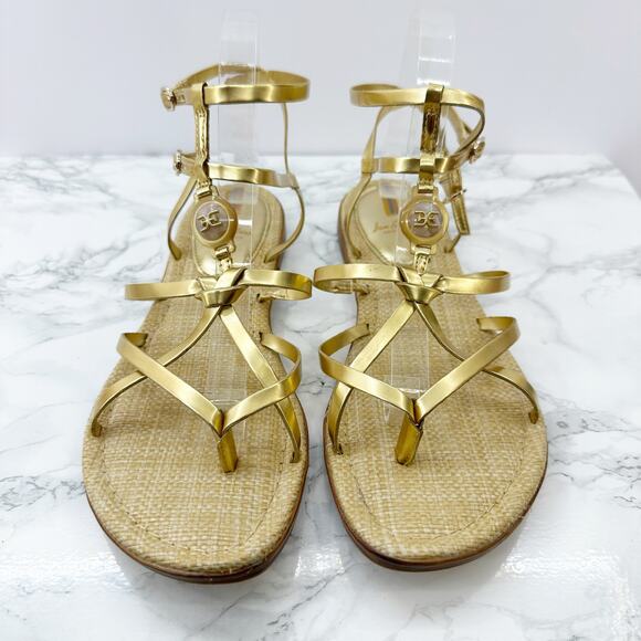 Sam Edelman 10.5 Gwen Gold Gladiator Sandal - Picture 1 of 9